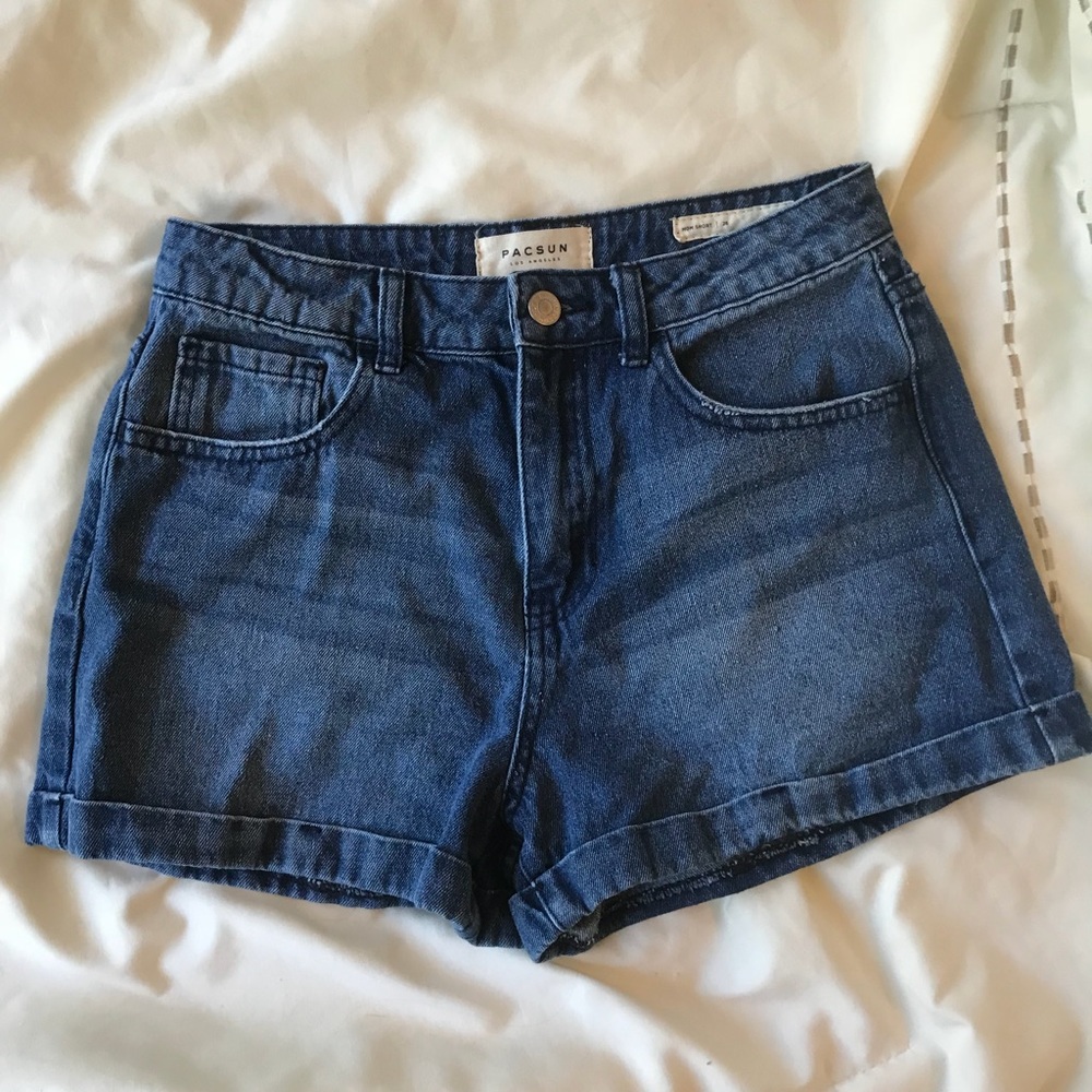 Pacsun dark wash denim mom shorts